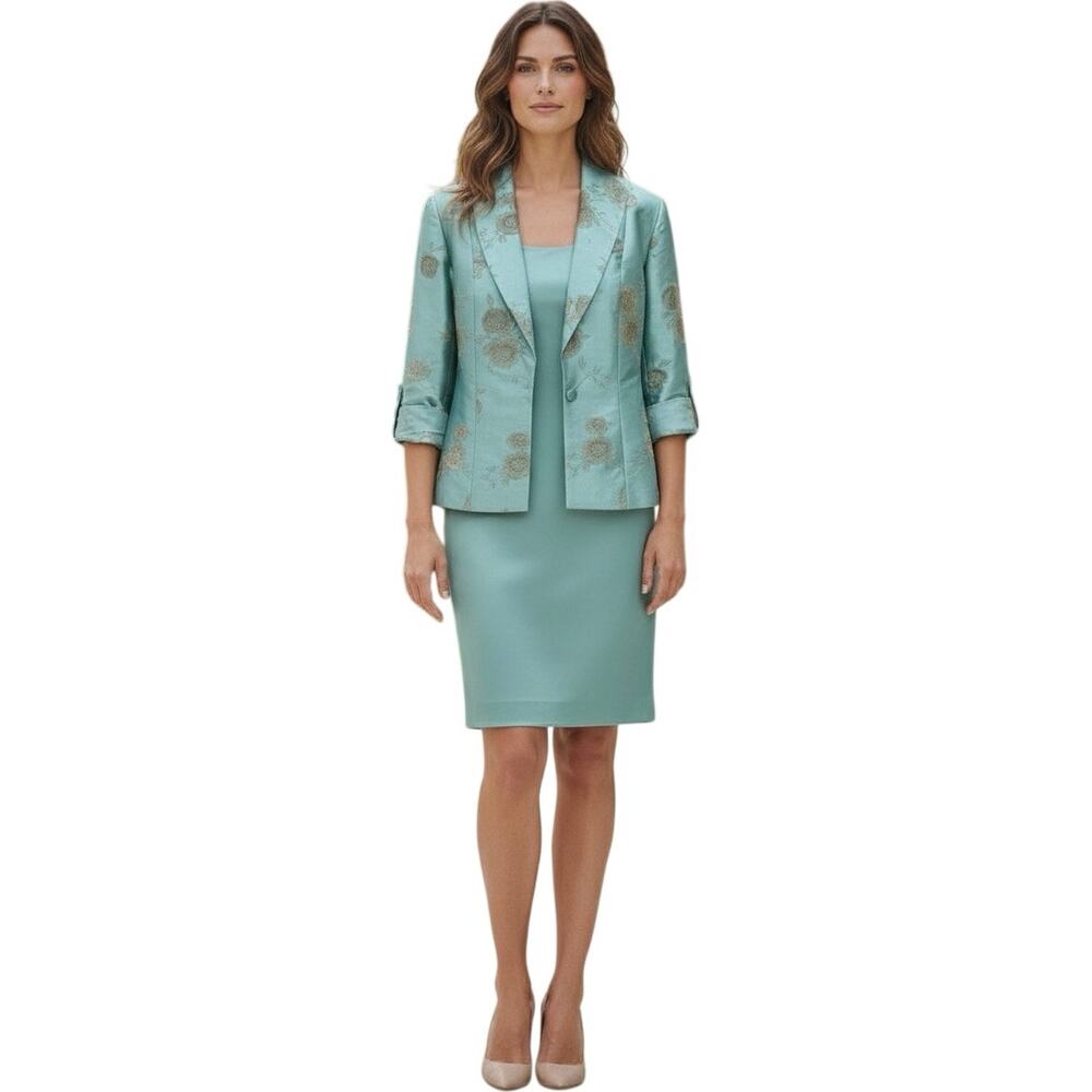 Jessica Howard vtg 2 pc floral satin look set
